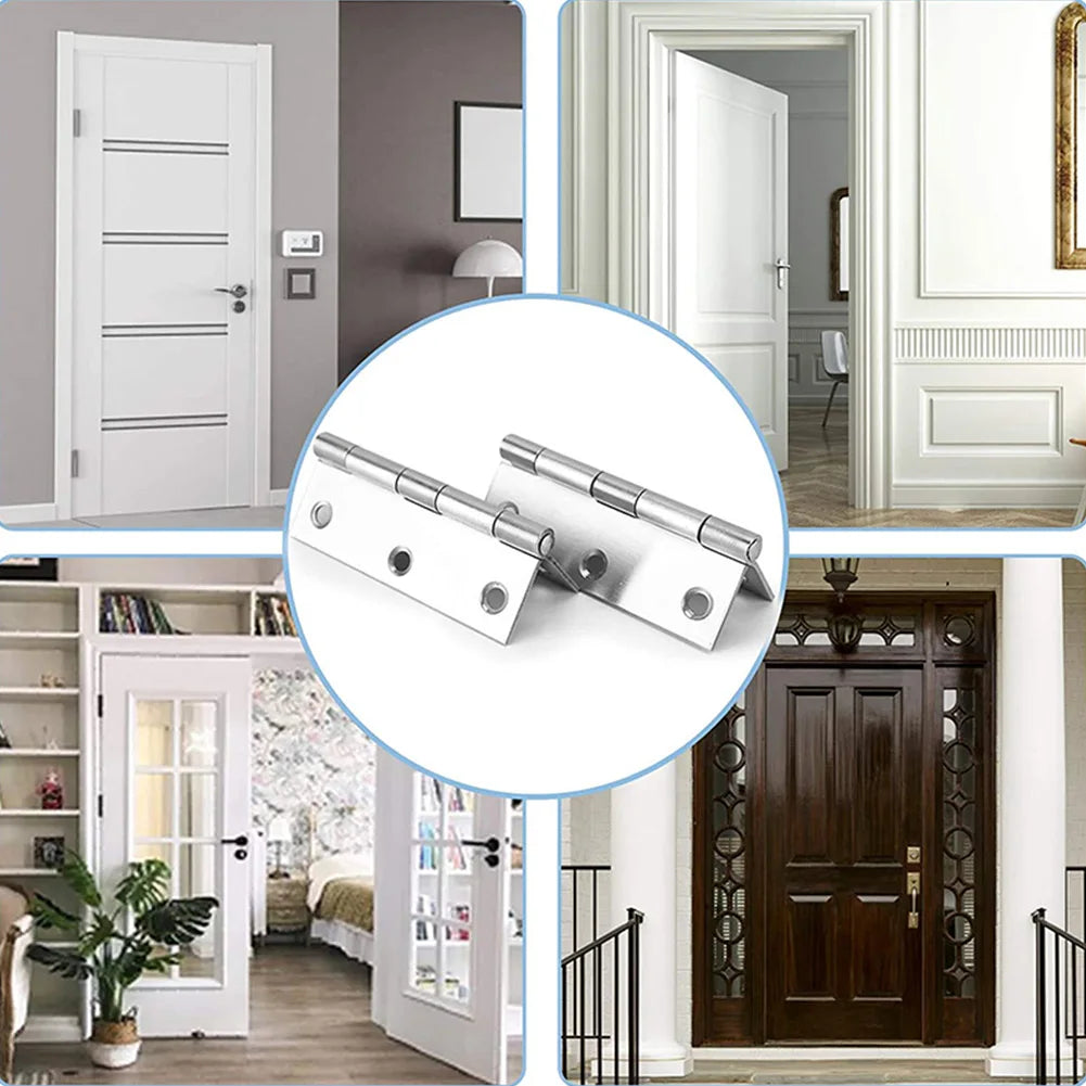 10PCS 3inch Door Hinge Stainless Steel Flat Hinges Window Cabinet Hinges Door Connector Bookcase Wooden Box Furniture Hardware