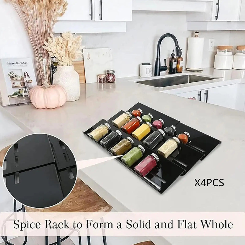 Spice Drawer Organizer Multipurpose Organization Expandable Seasoning Rack for