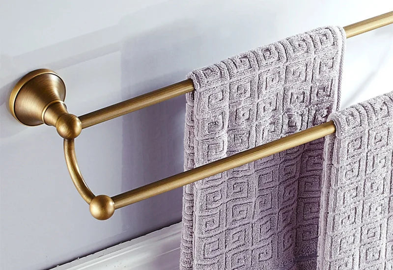 Bronze Bathroom Accessories Hardware Antique Hair Dryer Rack Coat Towel Shelf Rail Bar Shower Soap Dish Holder Toilet Brush