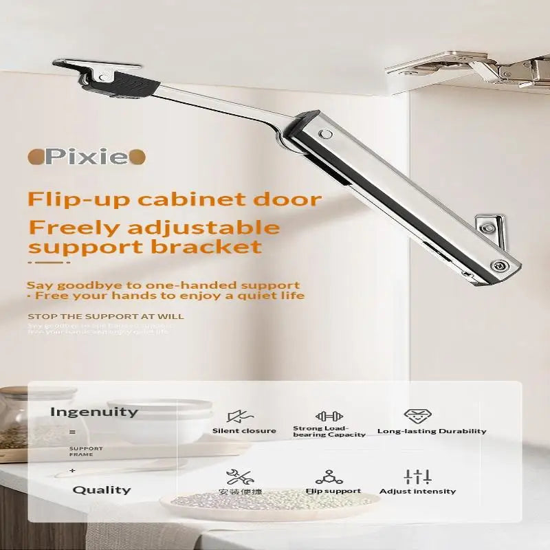 Kitchen Cabinet Hydraulic Hinge Heavy Duty Adjustable Door Support Soft Close Lift Up Randomly Stop