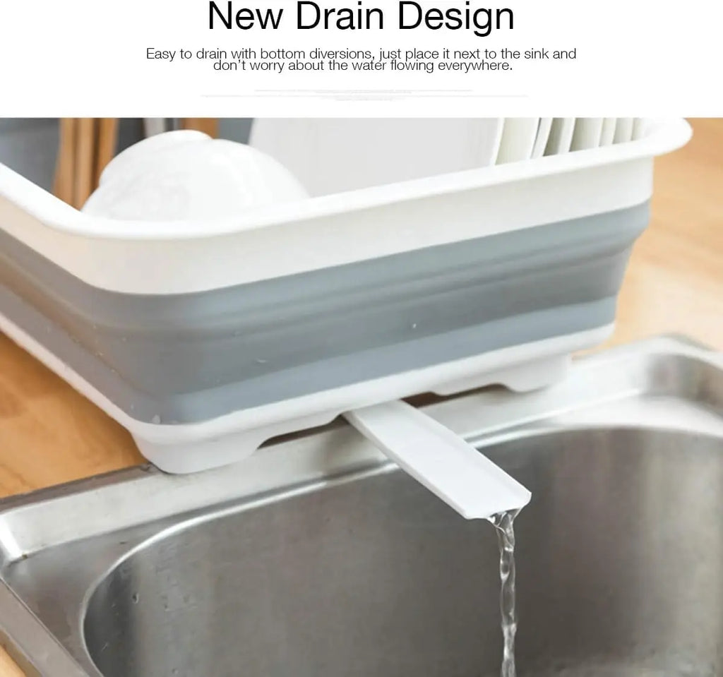 Collapsible Dish Drying Rack Foldable Dinnerware Drainer Organizer Tableware Plate Portable Drying Rack for  Kitchen Storage