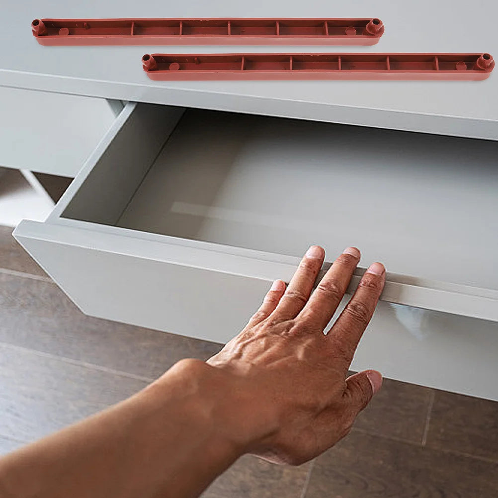 2 Sets Brown Drawer Slides Feet Plastic Undermount Track Guide Drawer Replacement Parts Rails for Wardrobes Keyboard Accessories