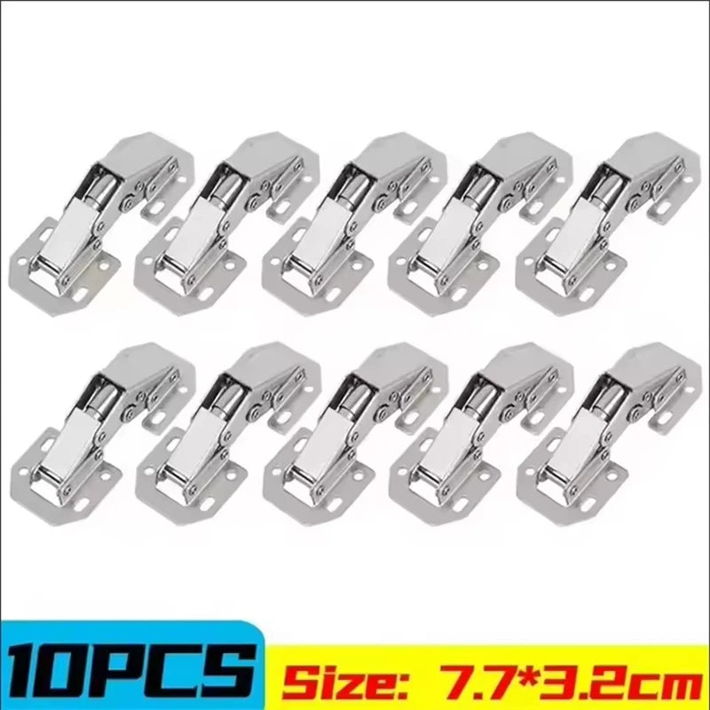 10/2PCS 90 Degree Steel Cabinet Hinges No-Drilling HoleHydraulic Buffer Hinge Kitchen Cabinet Cupboard Hinges Furniture Hardware
