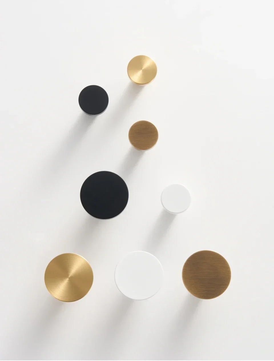 Solid Brass Circular Gold Black Antique White Cabinet Furniture Knobs Wall Bathroom Clothes Hook Handle