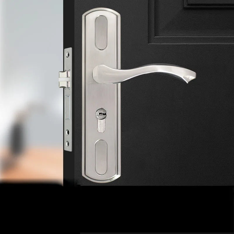 Adjustable Stainess Steel Door Handle lock set Home Security With Keys  Interior Door Lock Hole Size110-190mm