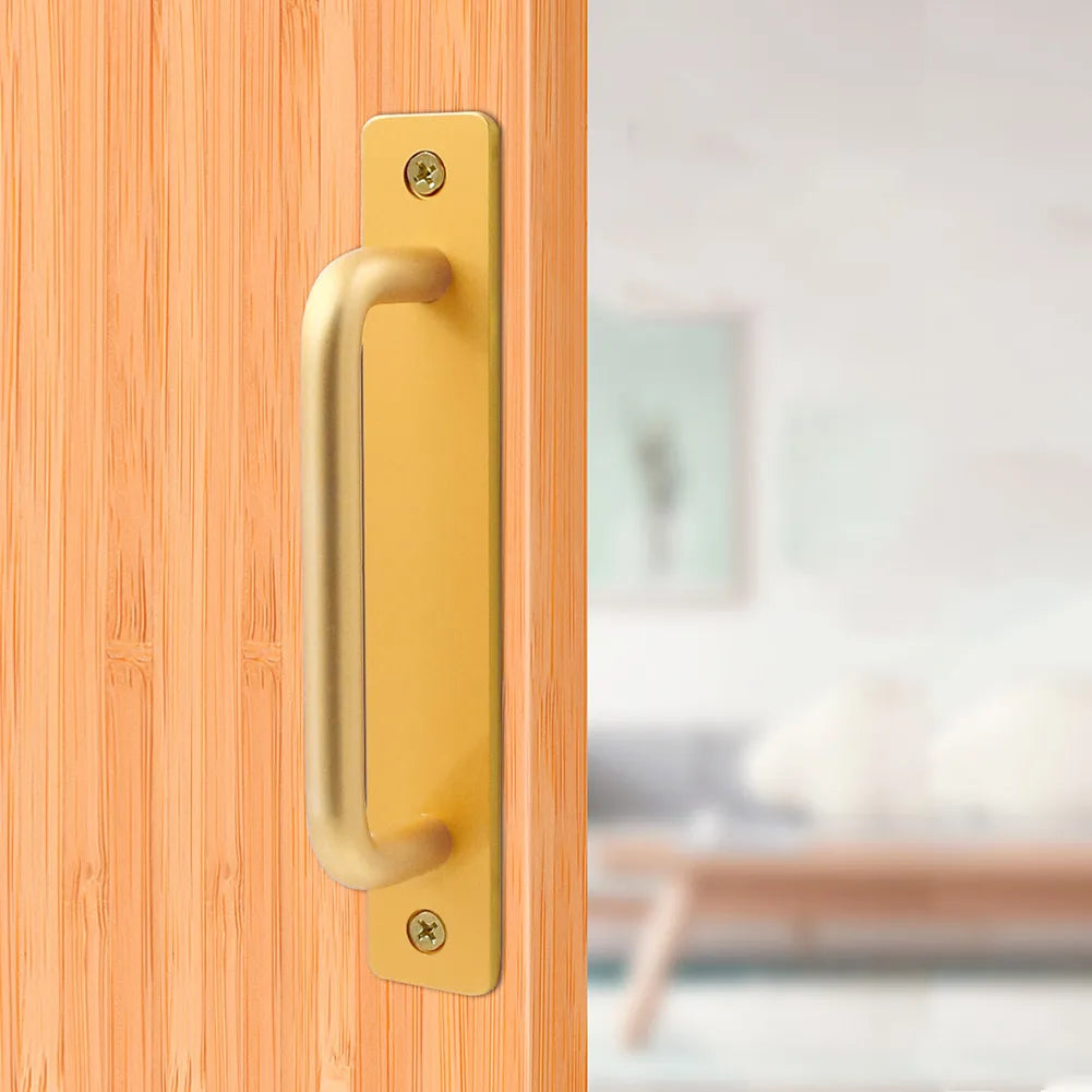 Sliding Door Handle Aluminum Alloy Pull Push Door Handle For Gate Toilet Door Punch-free Pulls Furniture Hardware