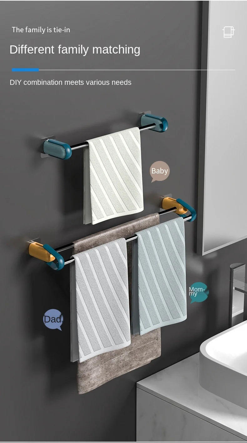 Wall-Mounted Bathroom Hook, Toilet Perforated Towel Storage Rack, Bathroom Towel Storage Rack, Kitchen Wipes Hanging Gadgets