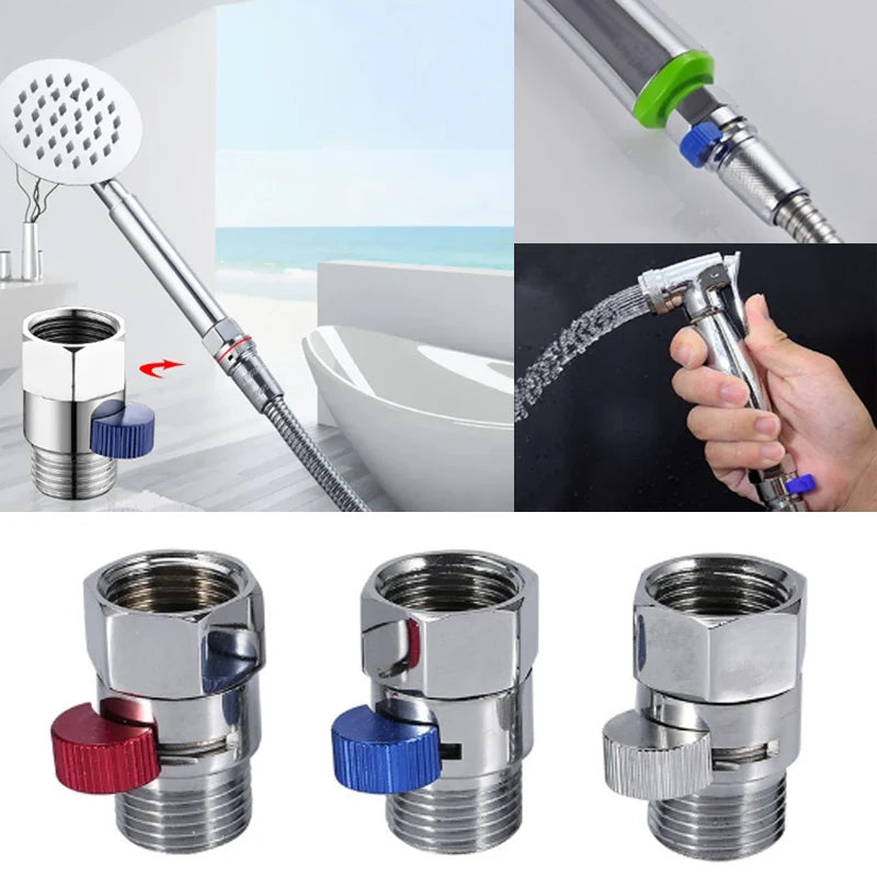 Bathroom Shower  Brass Junction Water Flow Control Valve Straight-through Shut-off Angle Valve Bath Water Tap Accessory