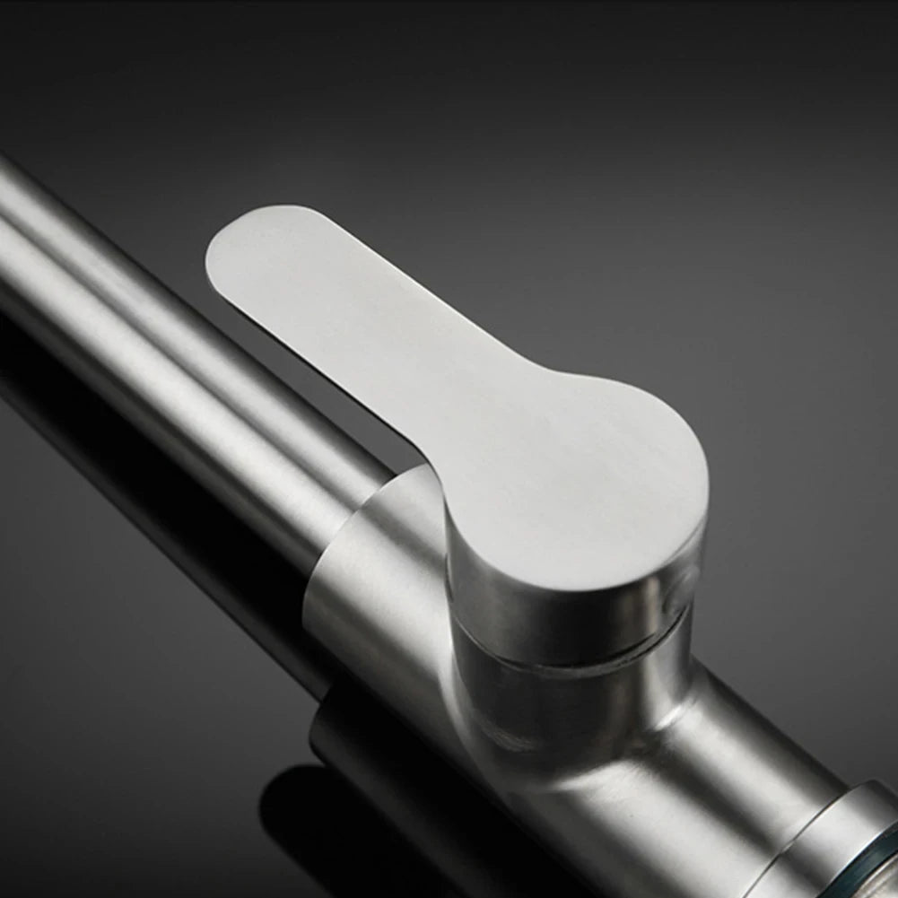 Kitchen Faucets Brushed Nickel Pull Out Kitchen Sink Water Tap Deck Mounted Mixer Stream Sprayer Head Hot Cold Taps Sliver
