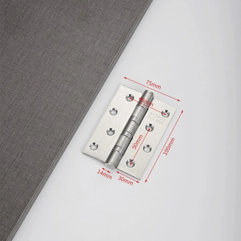 304 Stainless Steel Door Hinges with Ball Bearing, Non-Removable Pin, Heavy Duty for Exterior Interior Doors, 4 in, 5 in, 2PCs