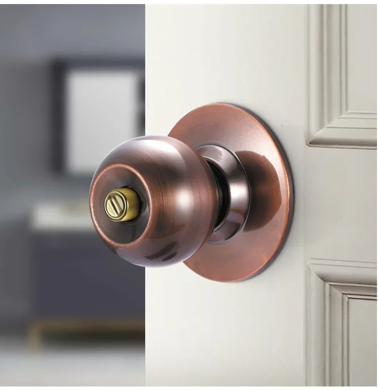 New Stainless Steel Round Ball Door Knobs Handle Passage Entrance Lock Entry for Bedrooms Living Rooms Hardware Accessories