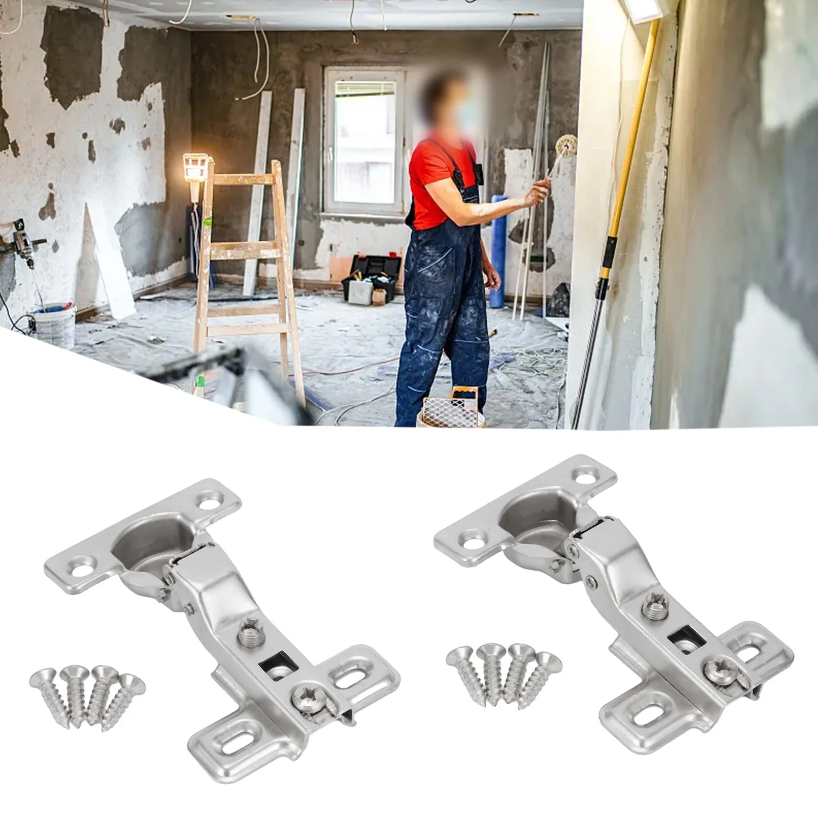 2Pcs/set 25mm Small Furniture Hinge Soft Close Hydraulic Damper For Kitchen Cabinet Cupboard Door Hinges Buffering Hardware
