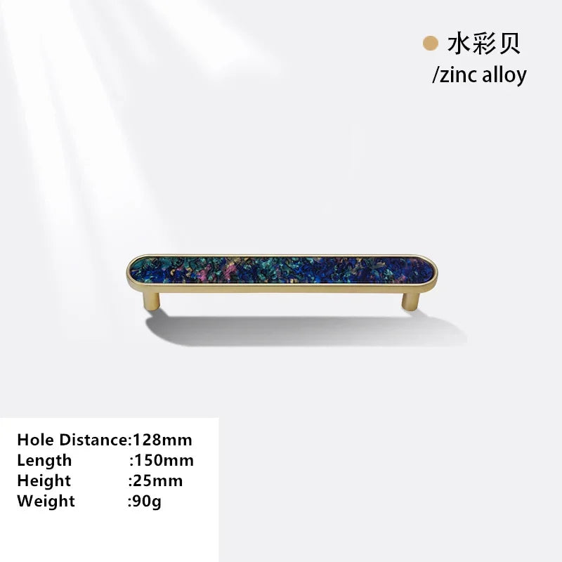 Handles Drawer Cabinet Furniture Kitchen Handles for Cabinet Knob Door Drawer Furniture Kitchen Knob Brass Polychrome Shell