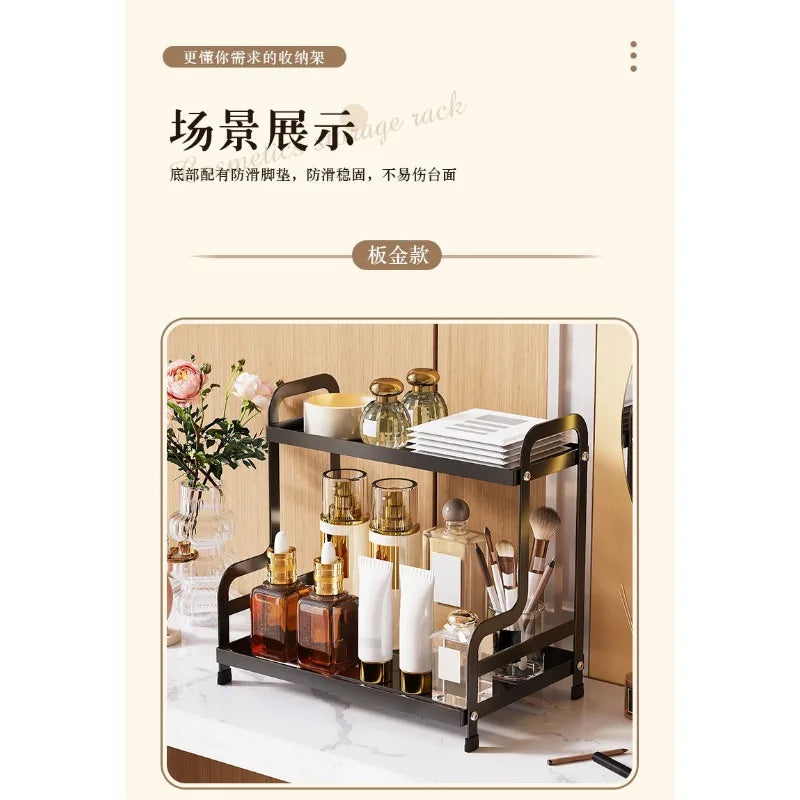 2 Tier Under Sink Organizer Sliding Cabinet Basket Organizer Storage Rack with Hooks Hanging Cup Bathroom Kitchen Organizer New