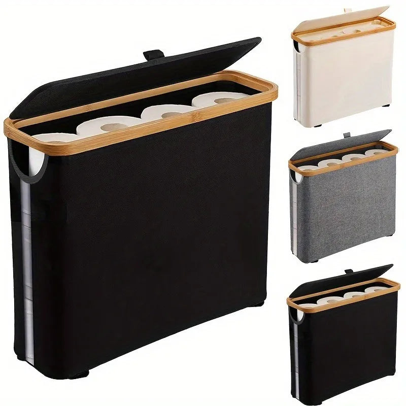 Bathroom Toilet Paper Storage Basket Bath Organizer with Lid Visible Tissue Holder for Bathroom Accessories Waterproof Design