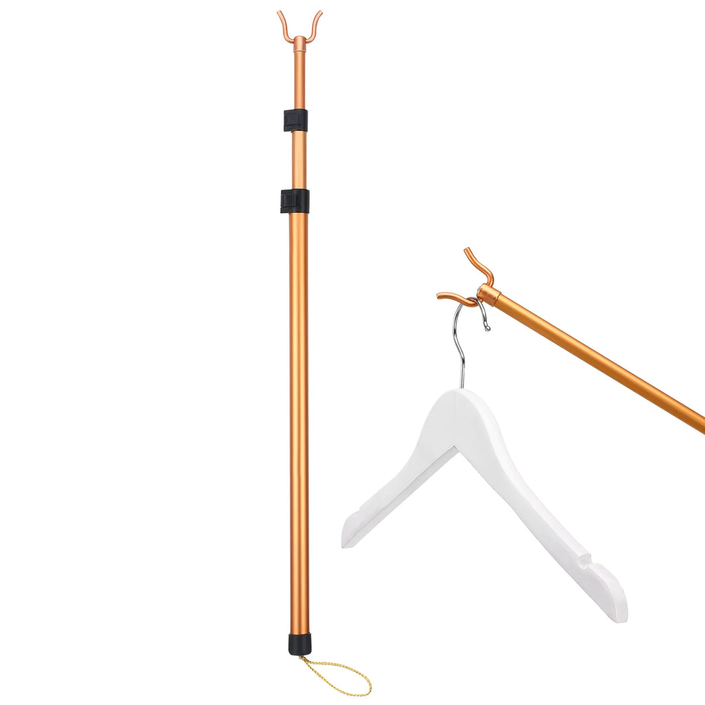 Pole Closet Hook Clothes Reach Stick Rod Retractable Reacher Hanger Garment Drying Clothing Poles Telescoping Hanging Closet Rod