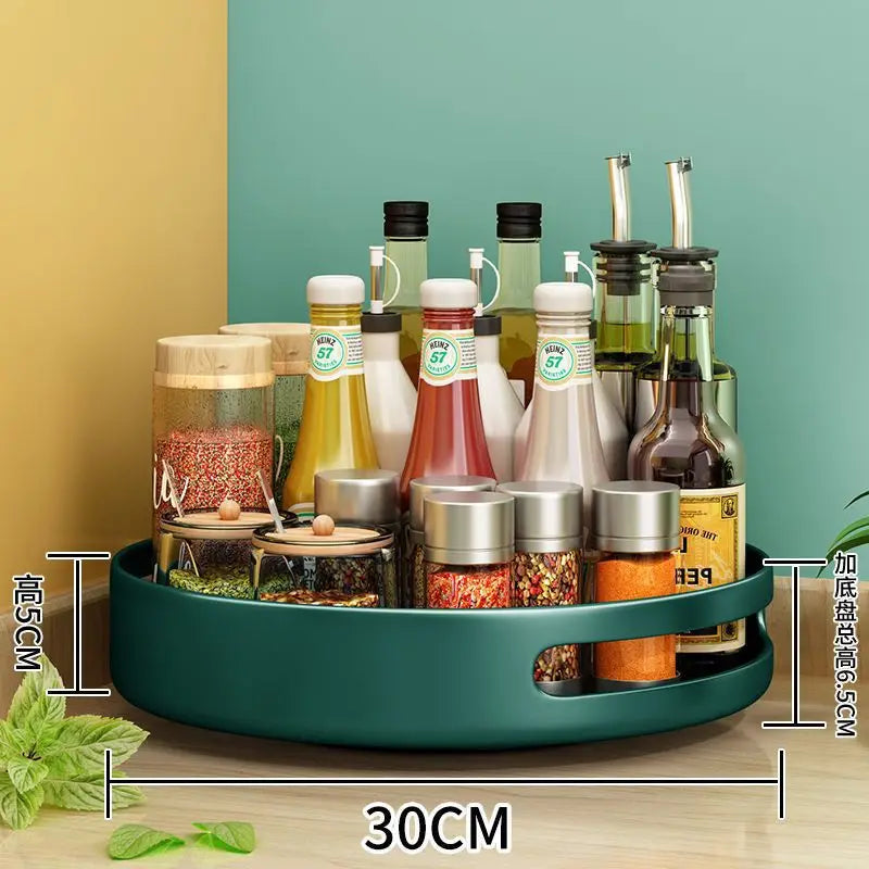 Rotatable Kitchen Spice Rack Multi-Tier Countertop Seasoning Organizer with Movable Turntable for Spice Jars Boxes
