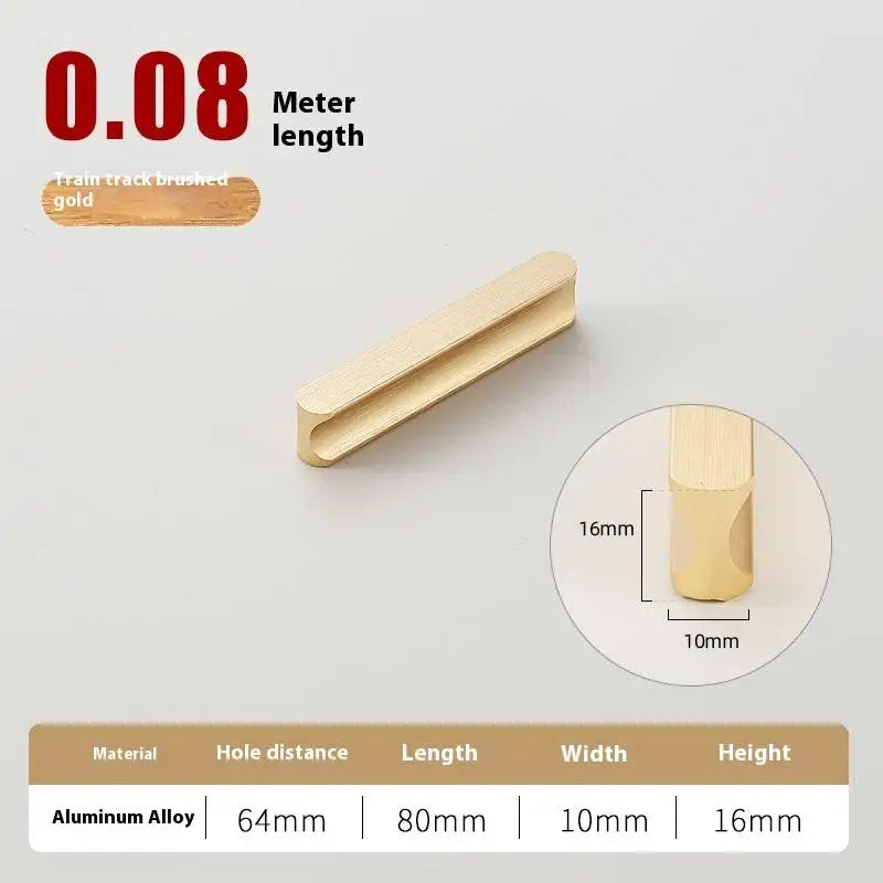 Modern Simple Light Luxury I-Shaped Cabinet Door Handle Extended Round Head Drawer Wardrobe Cabinet Furniture Door Handle