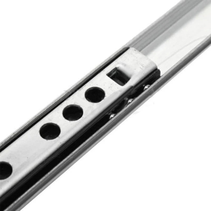 2PCS Kitchen Cupboard Drawer Slides Furniture Guide Rail Full Extension Parts Width 17mm Color As Pictures Show