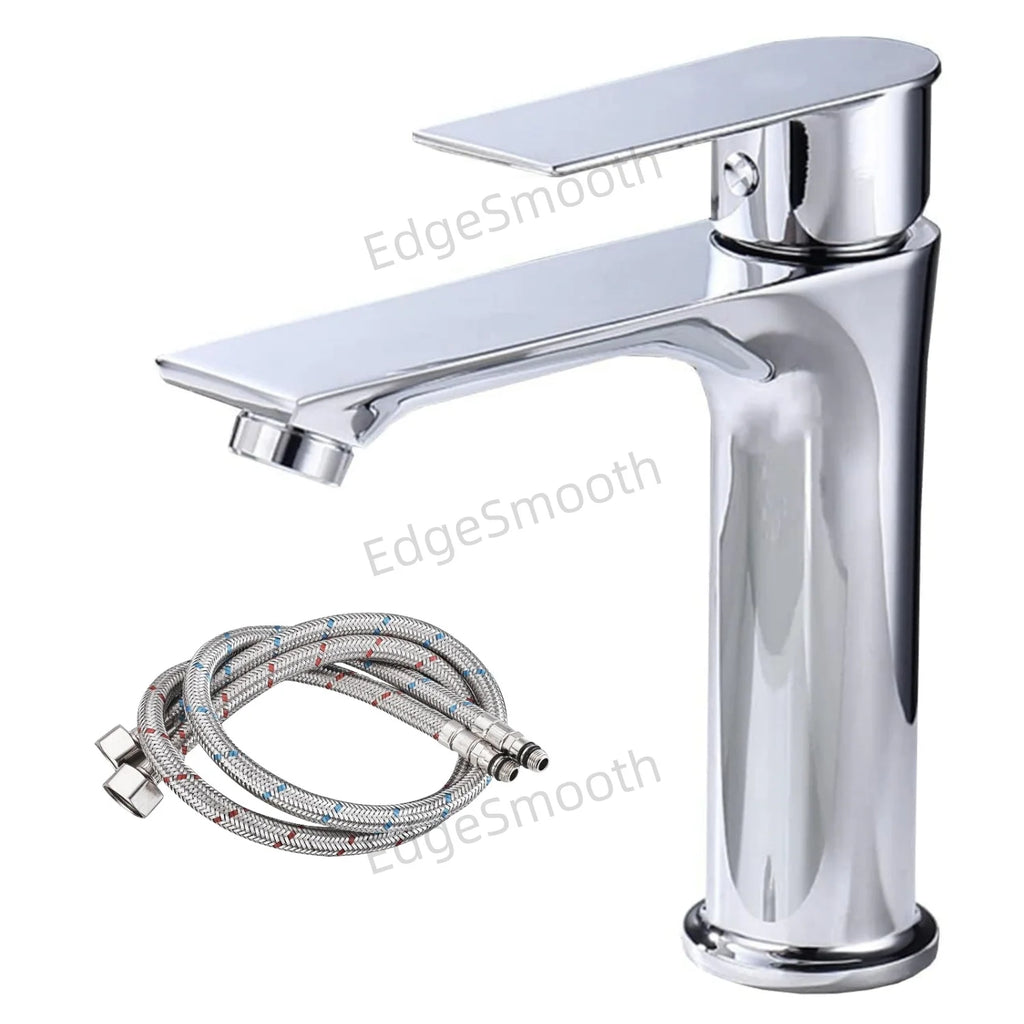 Bathroom Faucets for Sink Single Handle Single Hole Deck Mounted Chrome Anti-Corrosion Anti-Rust Wash Basin Tap Hot and Cold