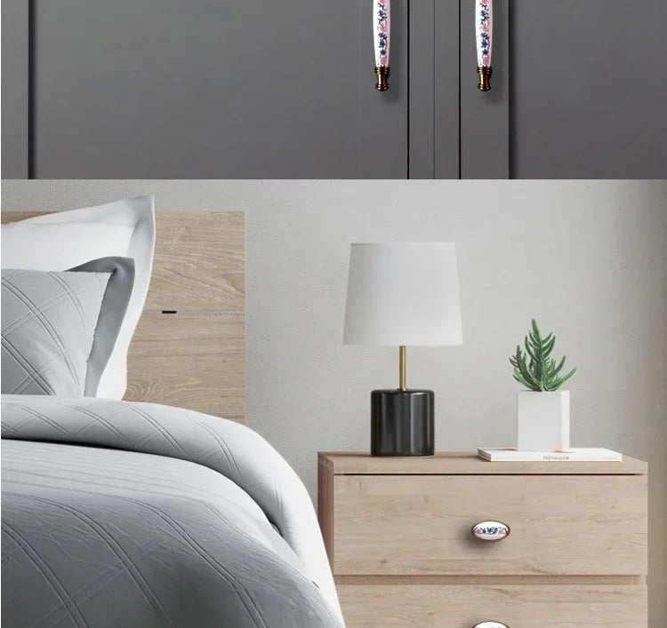 ceramic handle American retro cabinet door modern minimalist European style drawer cabinet wardrobe cabinet handle