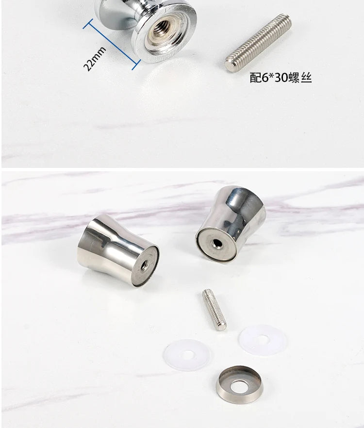 Bathroom Glass Door Handle Wooden Door Round Single-hole Small Handles Cabinet Drawer Knobs household Hardware Accessories