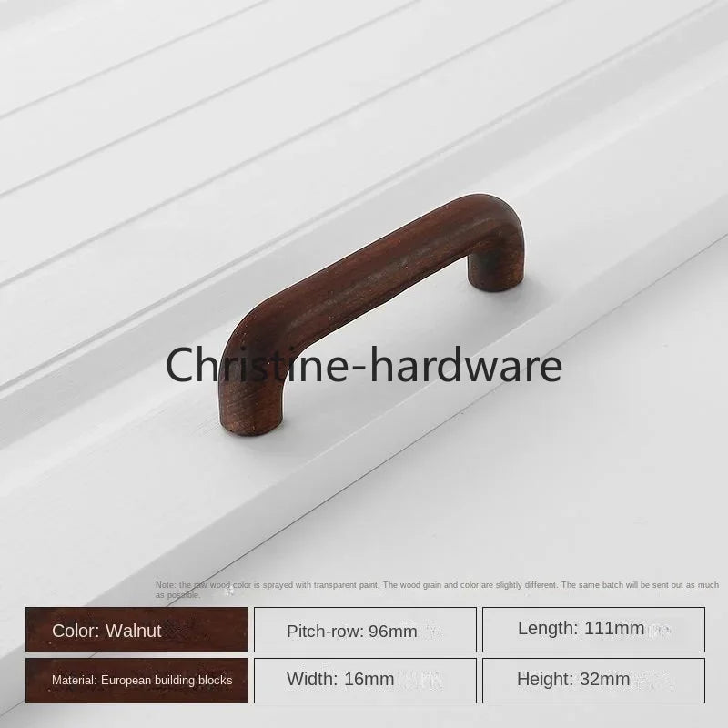 Simple Modern Wooden Cabinet Round Single-hole Handle Drawer Door Kitchen Shoe Cabinet Solid Wood Log Handle