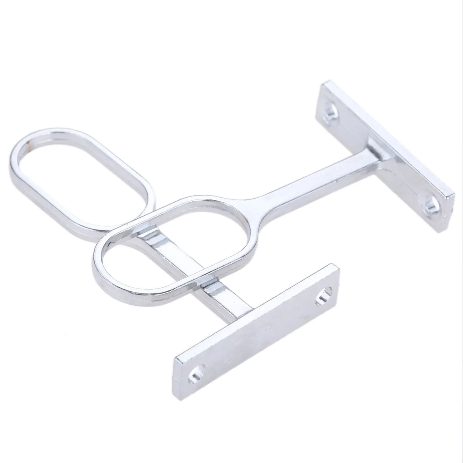 6pcs 16mm Steel Closet Rod End Supports Wardrobe Cabinet Clothes Through Flange Seat Pipe Fittings Clothes Rod Curtain Tube Seat