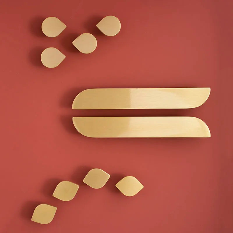 Modern Simple Wardrobe Handles Cabinet Knobs Furniture Door Pulls for drawer dresser cupboard Brass Hardware