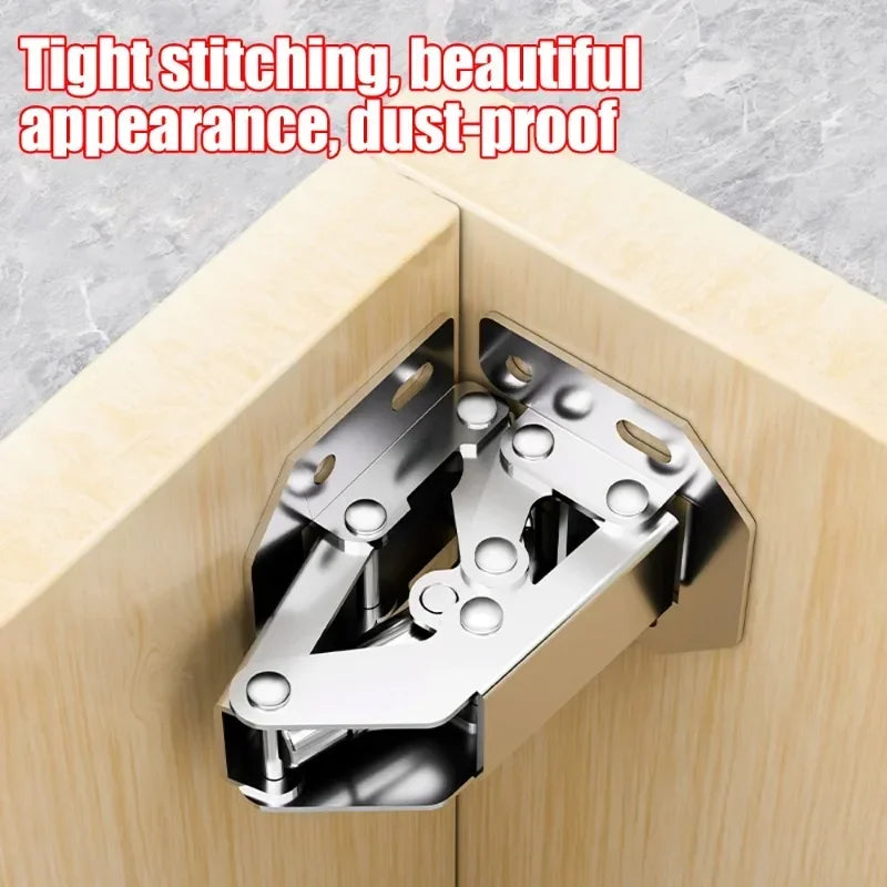 Cabinet Hinges With 2-10Pcs Set Screws No-Drilling Noiseless Hidden Cabinet 90 Degree Hinge Door Soft Close Furniture Hardware