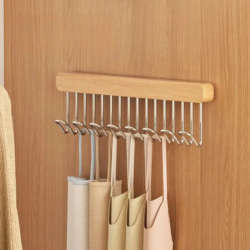 Clothes Hanger Bar for Closet Multifunctional Pull Out Hook Rack Wardrobe Sliding Rack Space Saving Closet Rod for Ties Scarves