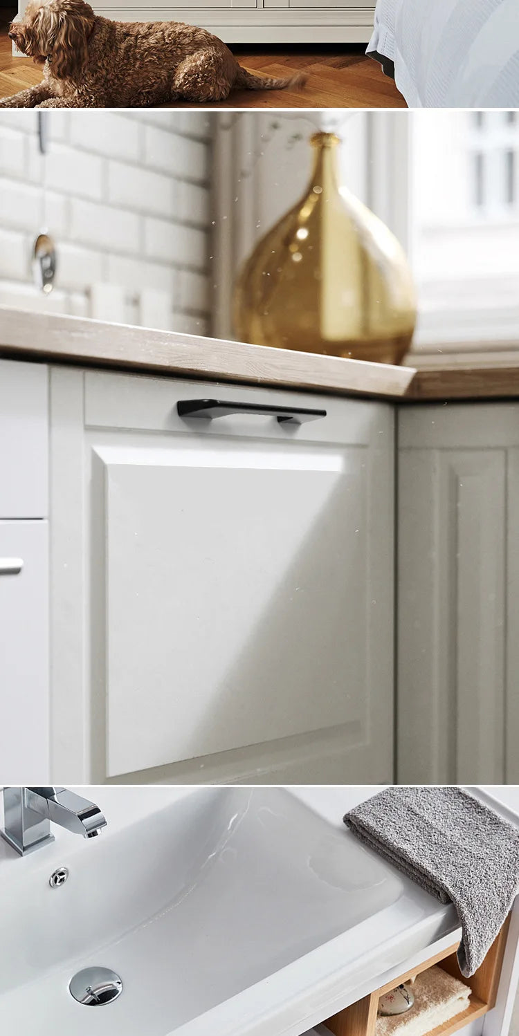 Black Handles Furniture Cabinet Knobs Muebles  Kitchen  Drawer Knobs Cabinet Pulls Cupboard  Knobs