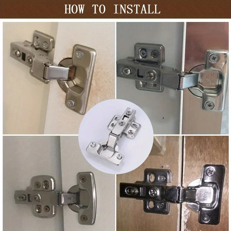 2/20Pcs Cabinet Hinges with Screws Steel Hinges For Furniture Full Overlay Mute Cabinet Door Cupboard Hinges Furniture Fitting