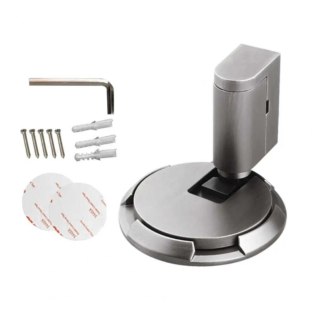 Magnetic Door Stopper No Drilling Silent Floor Door Stop with Screws Adhesive Adjustable Mechanical Magnetic Door Stopper