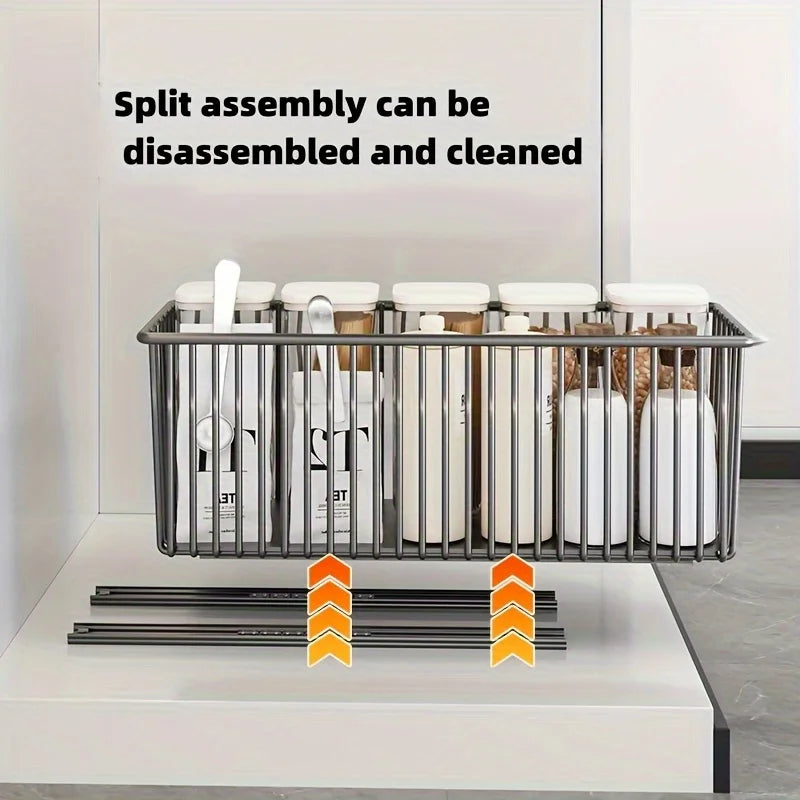 Pull Out Cabinet Organizer Basket Under The Sink Slide-Out Drawer Storage Box Kitchen Sideboard Sliding Drawer Rack Shelf