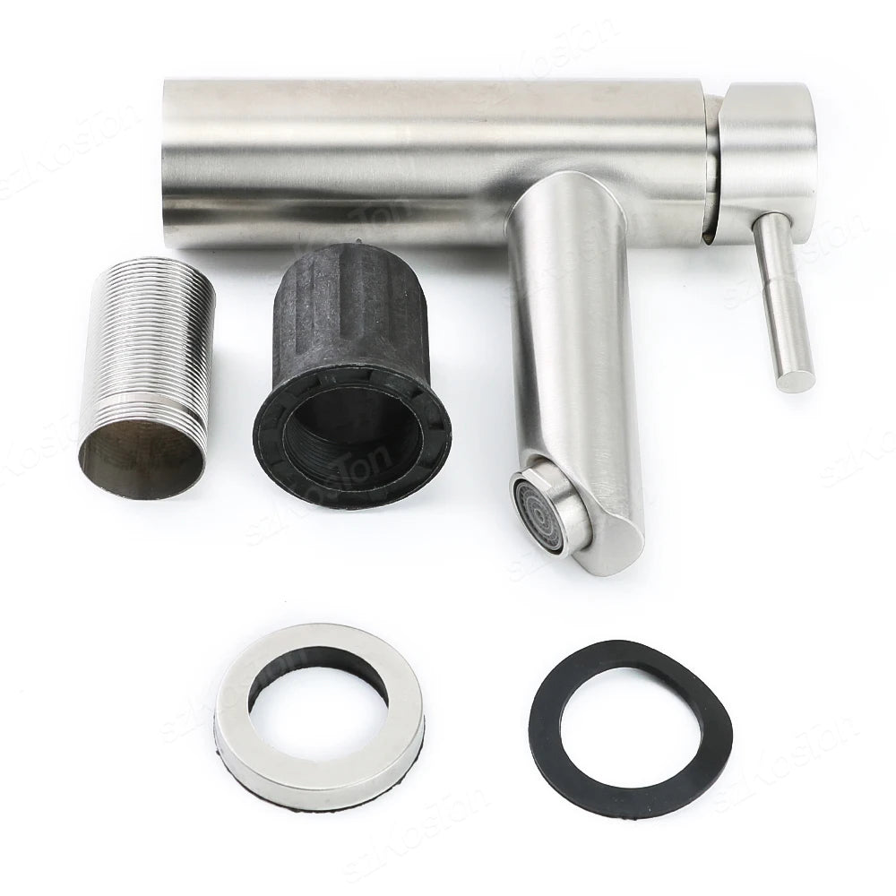 Basin Sink Bathroom Faucet Deck Mounted Hot Cold Water Basin Mixer Taps Matte Black Lavatory Sink Tap Crane