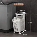 Multilayer Dirty Laundry Basket Storage Rack Clothes Storage Basket Sundries Storage Basket with Wheels Home Bathroom Supplies