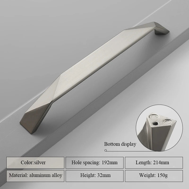 Modern Simple Geometric Design Golden Cabinet Handles Gray Drawer Knobs Kitchen Cupboard Door Handles Furniture Handles Hardware