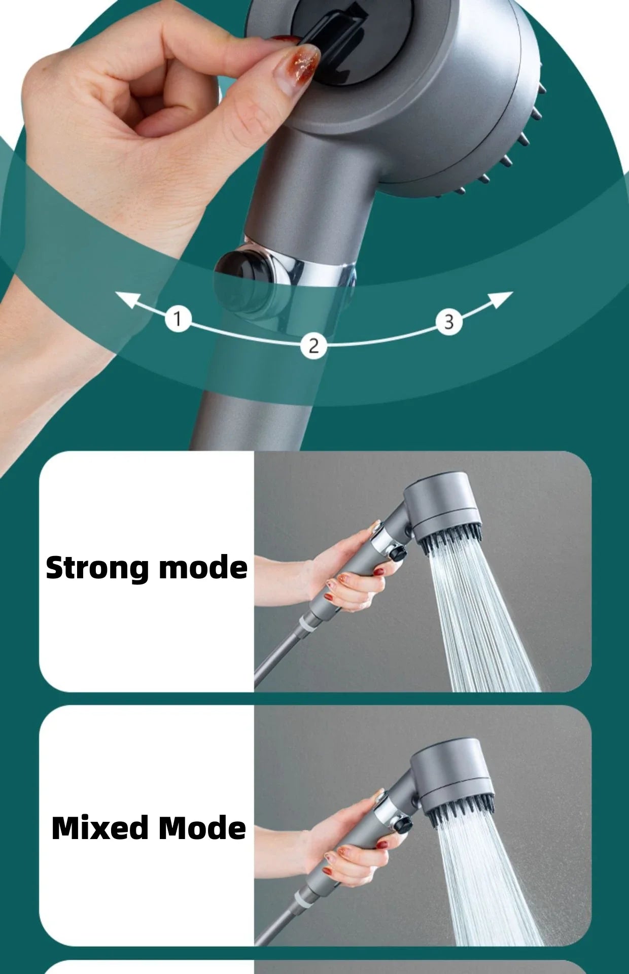 Shower Head High Pressure Head Rainfall High Preassure Water  Saving Bathroom Accessary Pressurized Nozzle Universal Adaptation
