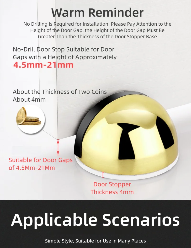 New No-Drill Magnetic Door Stopper - Silicone Anti-Collision Buffer for Glass & Bedroom Doors, Windproof Floor Mount