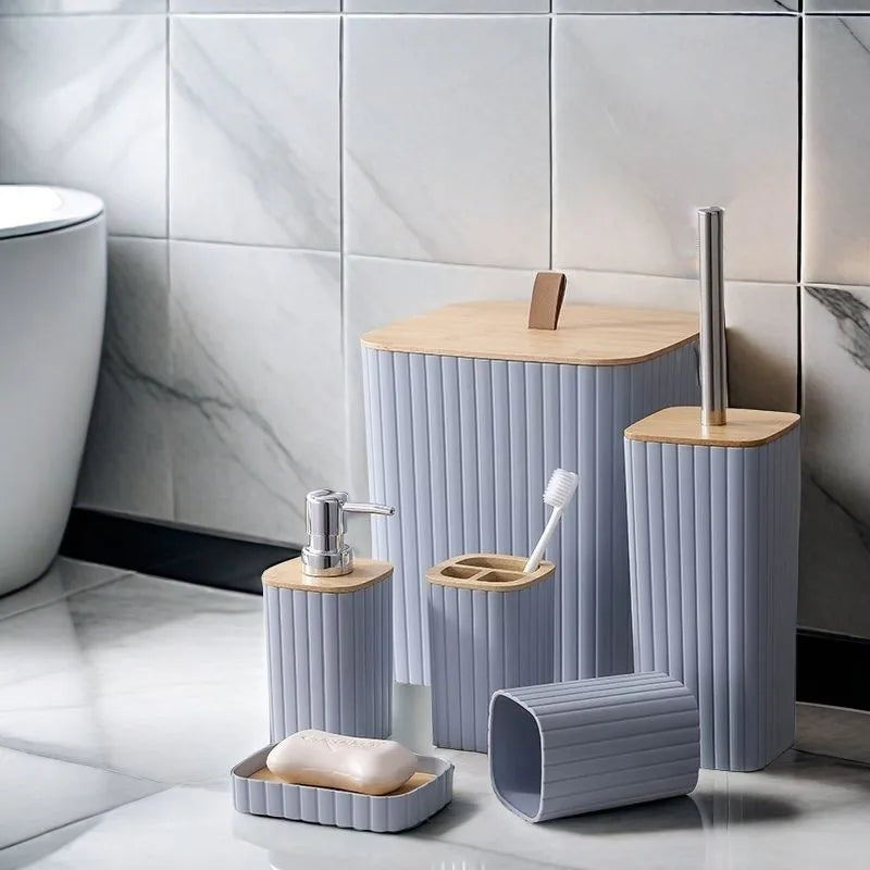 1 Piece Bathroom Accessories Set 6 Piece Bathroom Accessories Set With Paper Basket Houserack Gift Bath Set For Bathroom Decor