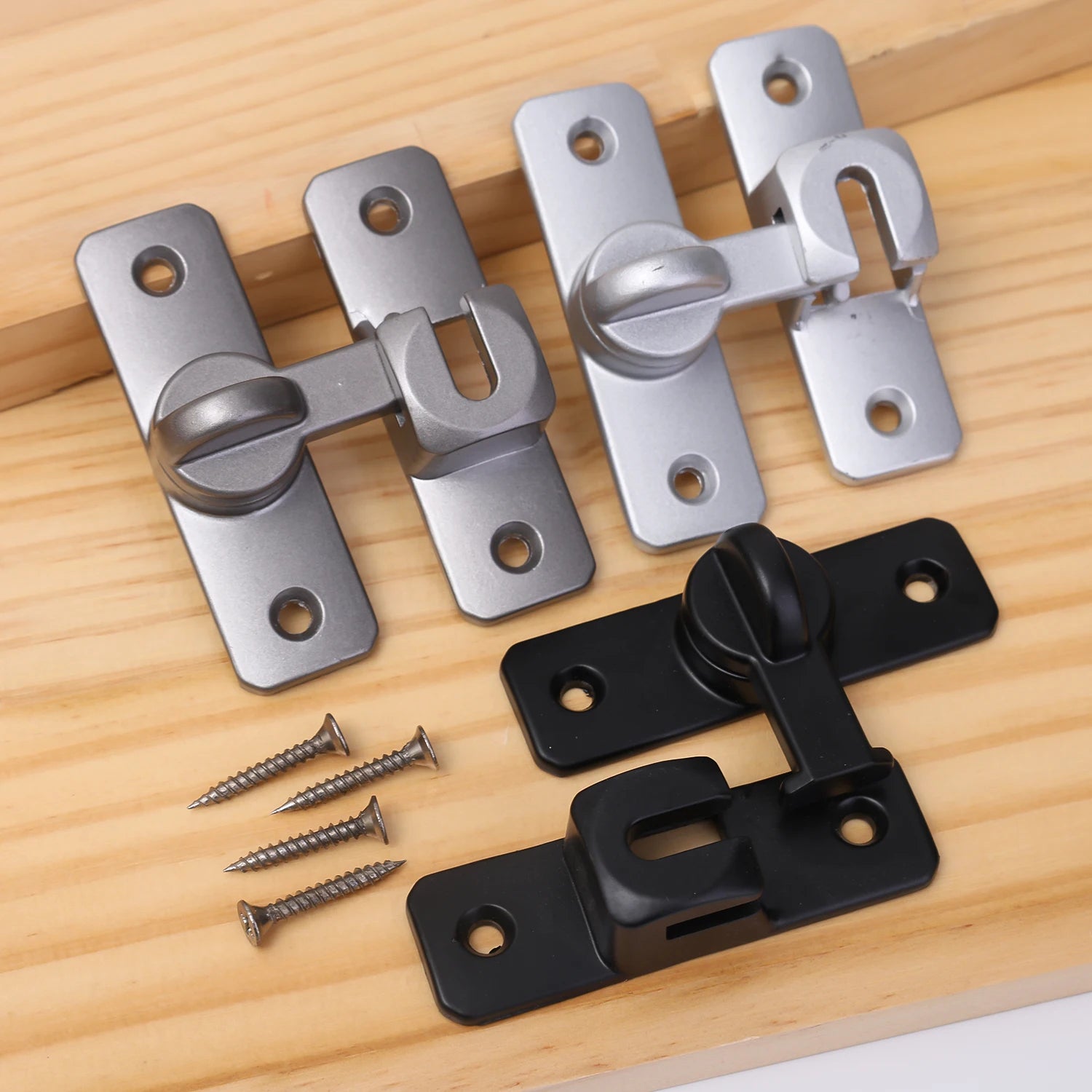 90 Degree Window Drawers Cabinet Locks Stainless Steel Hook Latch Barn Door Latch Bolt Hooks Sliding Gate Buckles Hardware