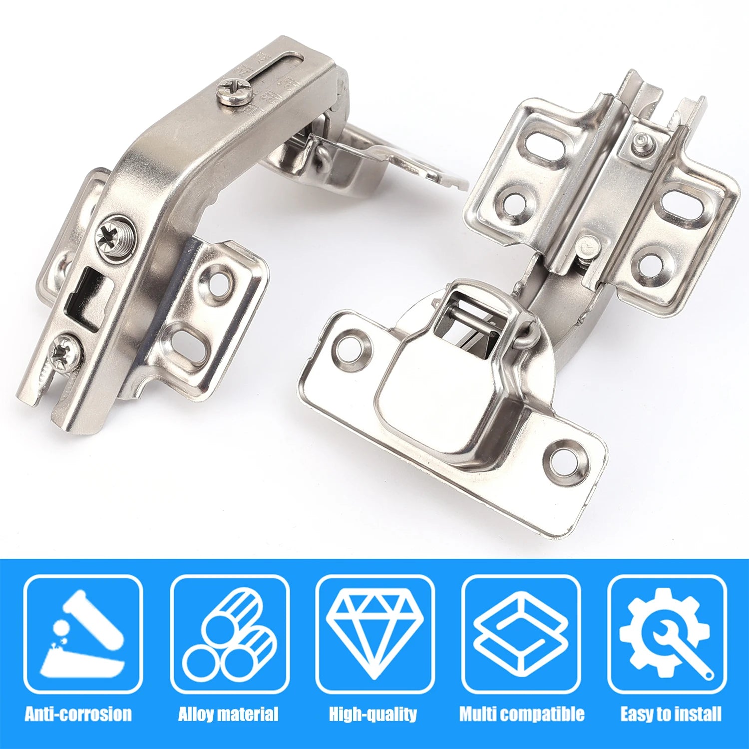 3/1PCS Soft Close Cabinet Hinges 135° Stainless Steel Cupboard Door Concealed Hinges For Corner Replacement Hardware Supplies