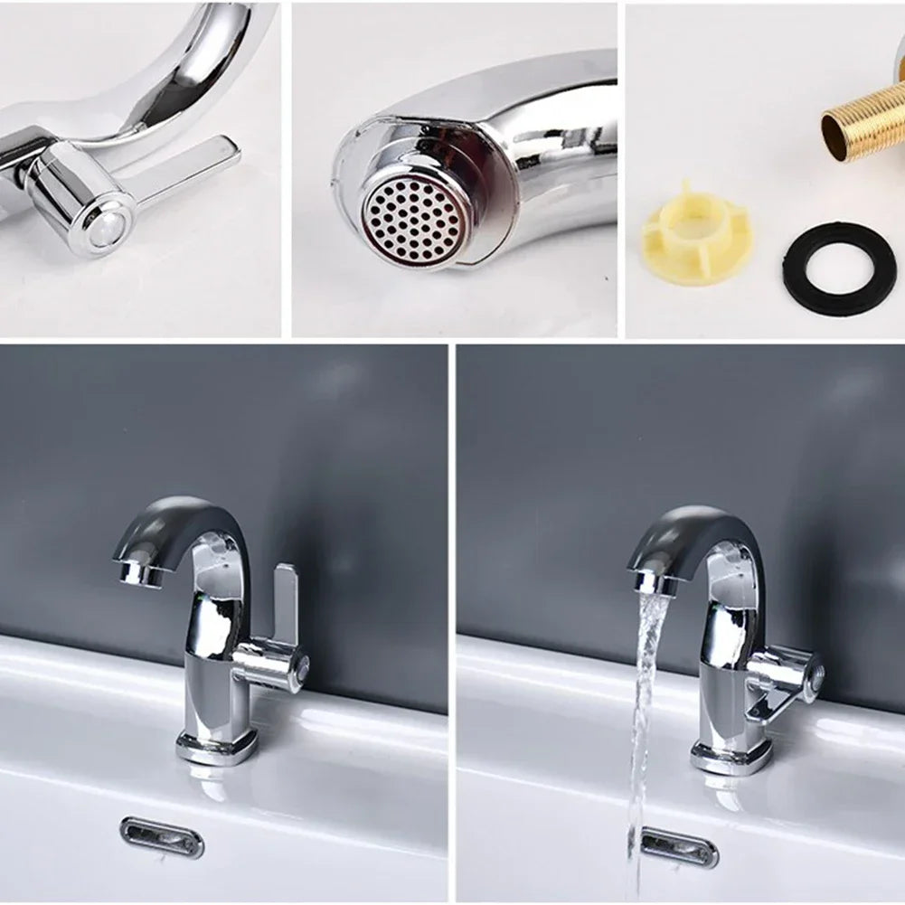 Bathroom Basin Faucet with ABS Water Purifier Single Lever Hole Tap Cold Water Only for Bathroom and Kitchen Deck Mounted Sink