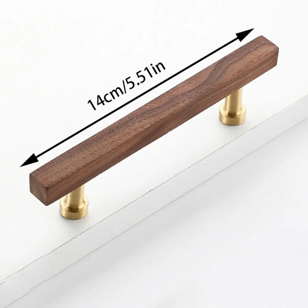 Light Luxury Walnut Wood Wood Cabinet Handles Luxury Design Beech Wood Door Knobs Minimalist Modern Cabinet Pulls Closet