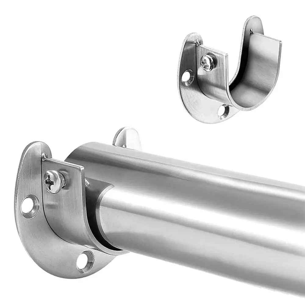 4PCS Bedroom U Shaped Closet Rod 19/22/25mm Shower Curtain Curtain Rod Bracket Flange Rod Holder Rail Holder Clothes Hanging