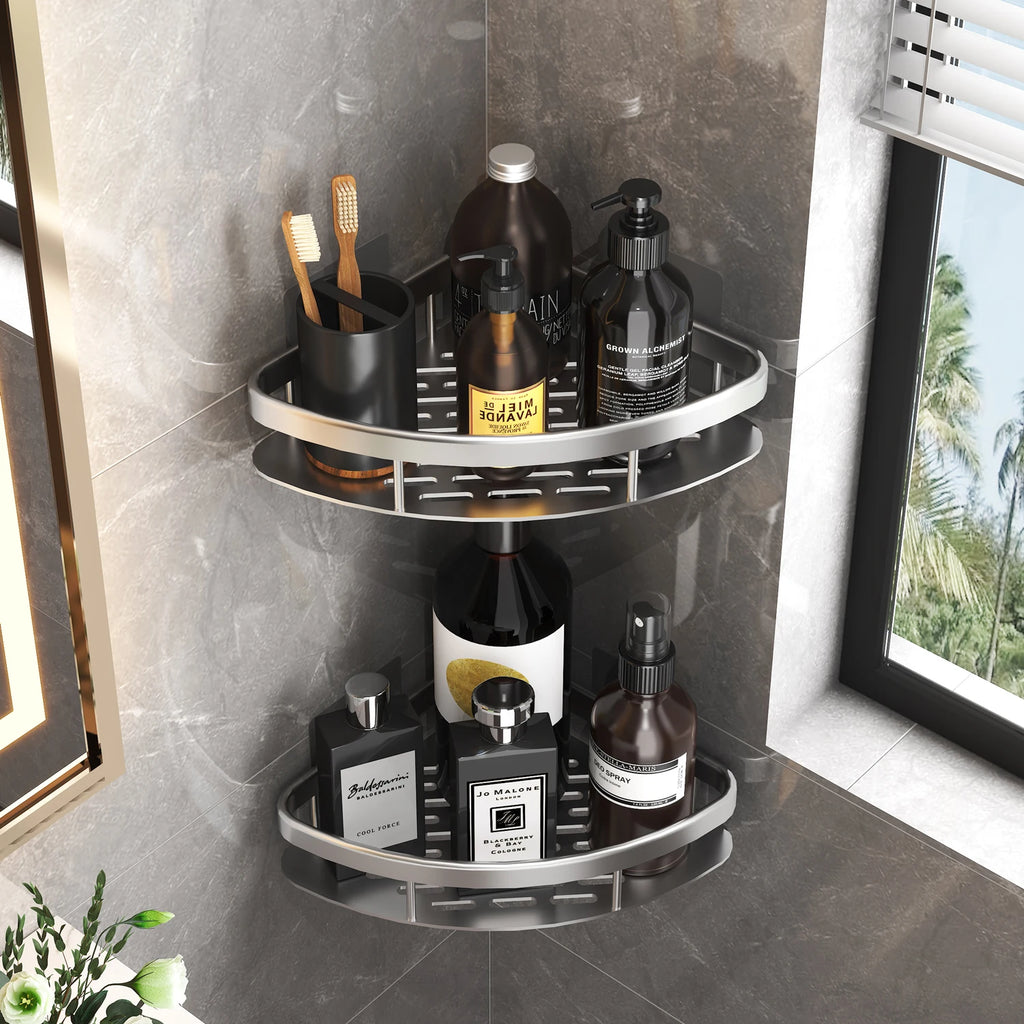 Bathroom Shelf Bathroom Towel Rack Shelves Wall Shower  Shampoo Rack No Drill Shelf Bathroom Tripod Storage Rack