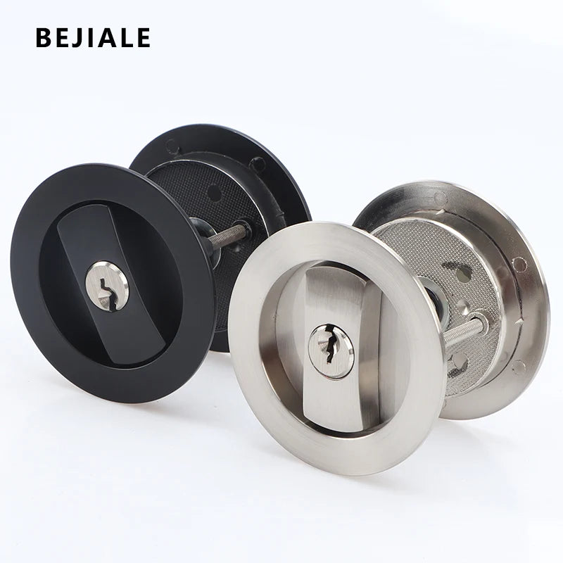 Black Sliding Door Sliding Door Lock Bathroom Balcony Interior Kitchen Double Hook Sliding Door Built-In Invisible Hook Lock