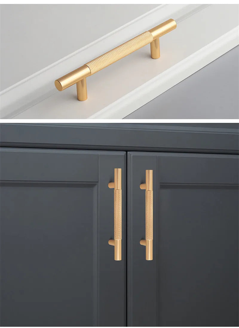 KK&FING Round Rod Knurled Carved Aluminum Alloy Furniture Door Handle Cupboard Wardrobe Door Pulls Cabinet Drawer Knobs Hardware