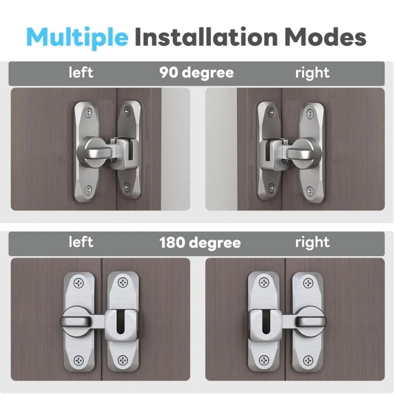 90/180 Degree Flip Door Lock,2-in-1 Security Door Latch,Sliding Door Bolt,Barn Door Latches,Anti-theft Buckle,Home Gate Hardware